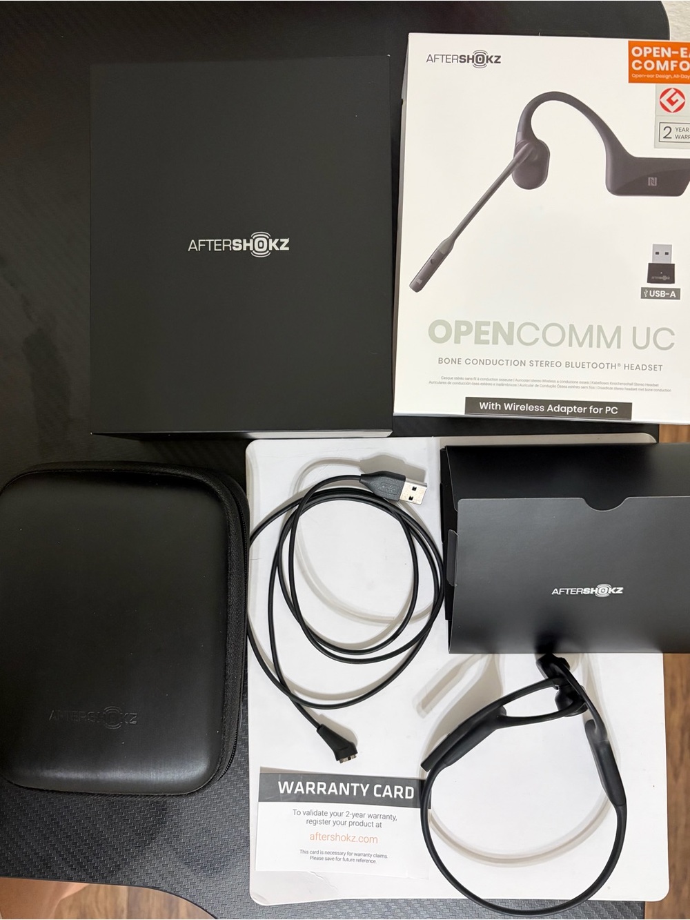 Aftershokz OpenComm UC Bone Conduction Headset - Black